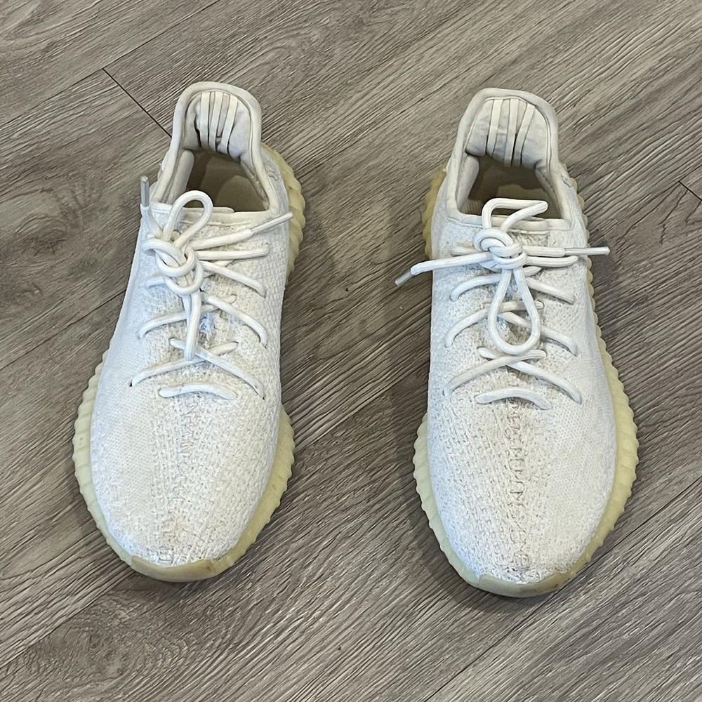 Adidas Yeezy Boost Mens Sneaker Shoes 350 V2 Size 8.5 Cream Triple White CP9366